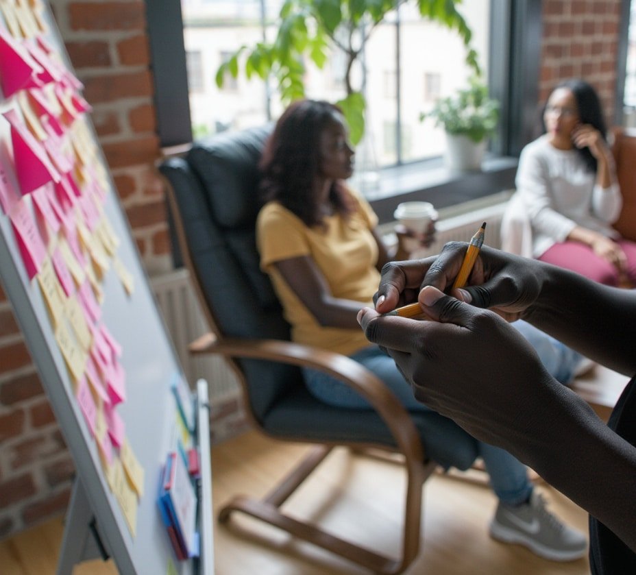 gros plan mains masculines lors reunion creative brainstorming hommes femmes se reunissent au bureau pour planifier leur futur travail concept entreprise
