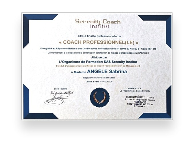 diplome sabrina angele coach certifie rncp