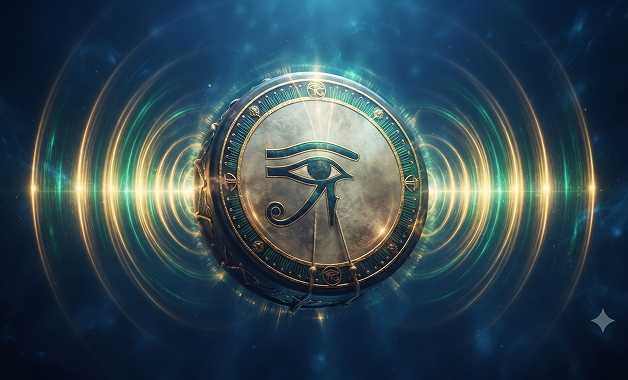 L œil d Horus, symbole égyptien, est présenté sur un fond sombre, mettant en valeur ses détails et sa significatio